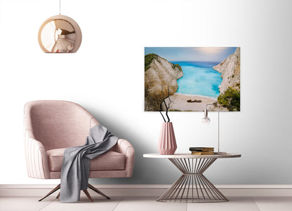 Leinwandbild Meer Lagune Blau Beige 90x60 DD120317 Keilrahmen Wandbild Leinwand