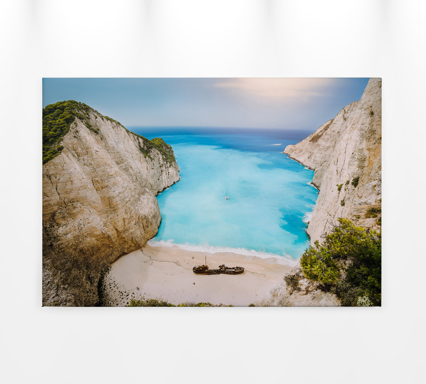 Leinwandbild Meer Lagune Blau Beige 90x60 DD120317 Keilrahmen Wandbild Leinwand