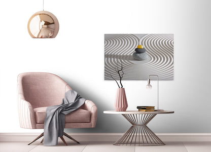 Leinwandbild Steine Sand Grau Gelb 90x60 DD120321 Keilrahmen Wandbild Leinwand