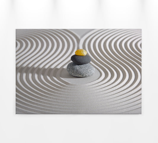 Leinwandbild Steine Sand Grau Gelb 90x60 DD120321 Keilrahmen Wandbild Leinwand