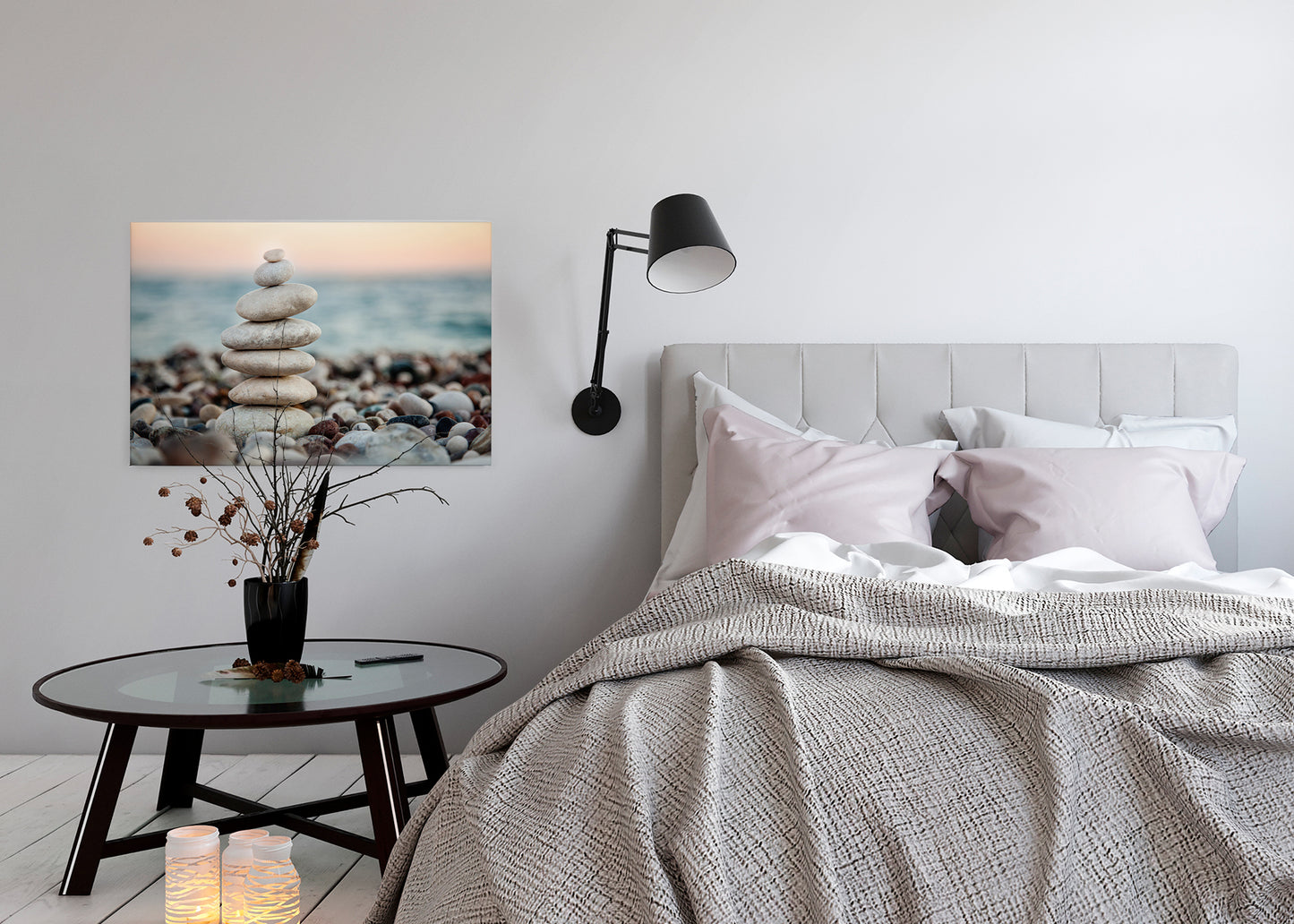 Leinwandbild Steinturm Grau Blau 90x60 DD120322 Keilrahmenbild Wandbild Leinwand