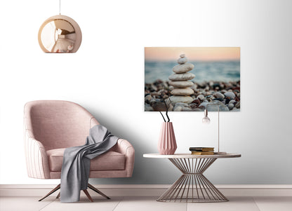 Leinwandbild Steinturm Grau Blau 90x60 DD120322 Keilrahmenbild Wandbild Leinwand