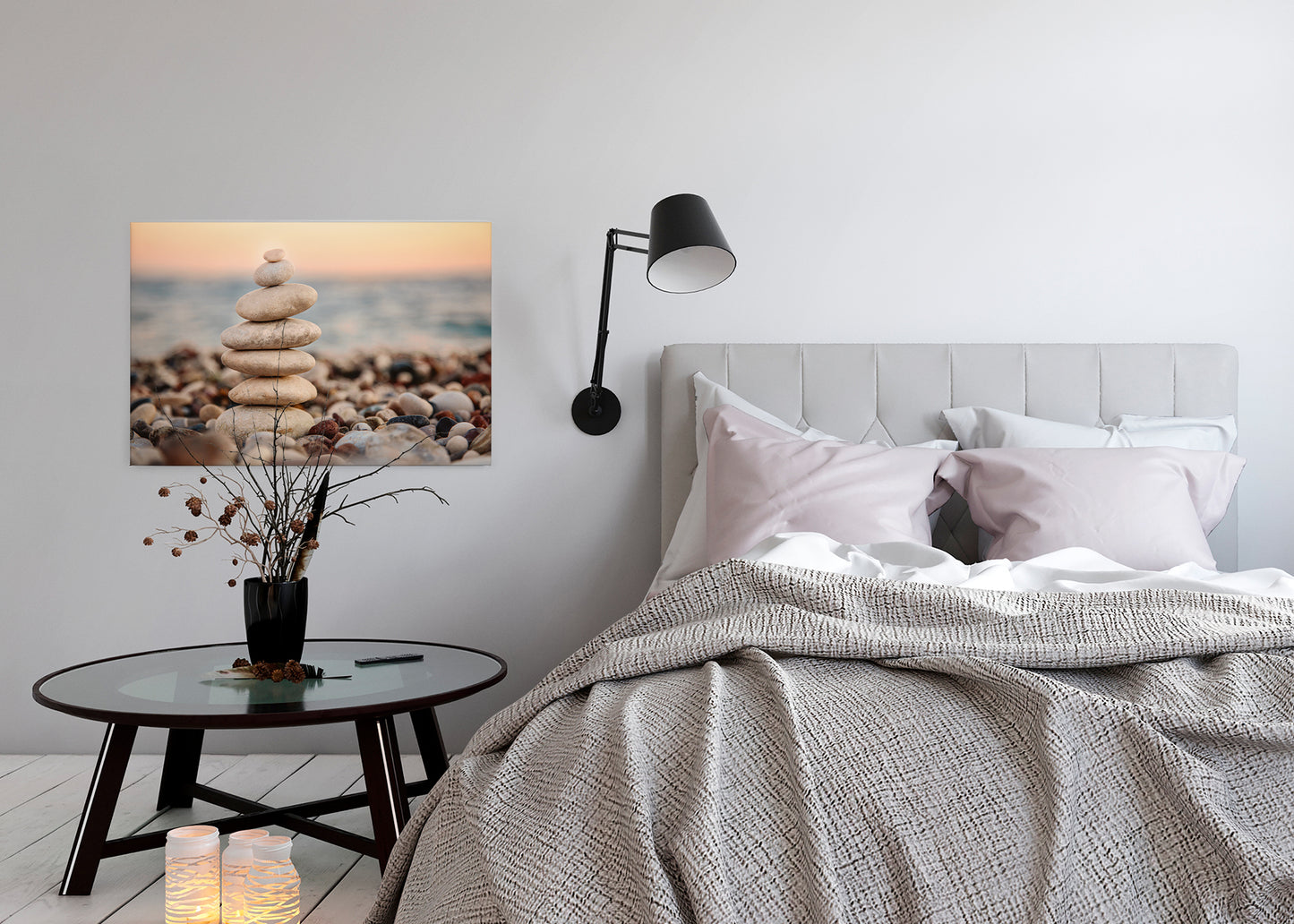 Steinturm Leinwandbild Beige Braun 90x60 DD120323 Keilrahmen Wandbild Leinwand