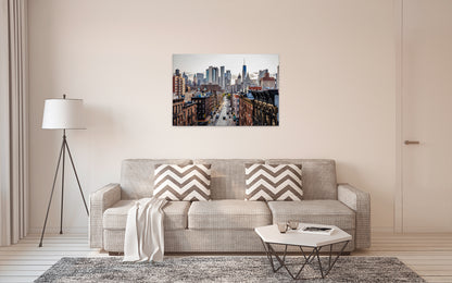 New York Leinwandbild Braun Grau 90x60 DD120324 Wandbild Leinwand Großstadt