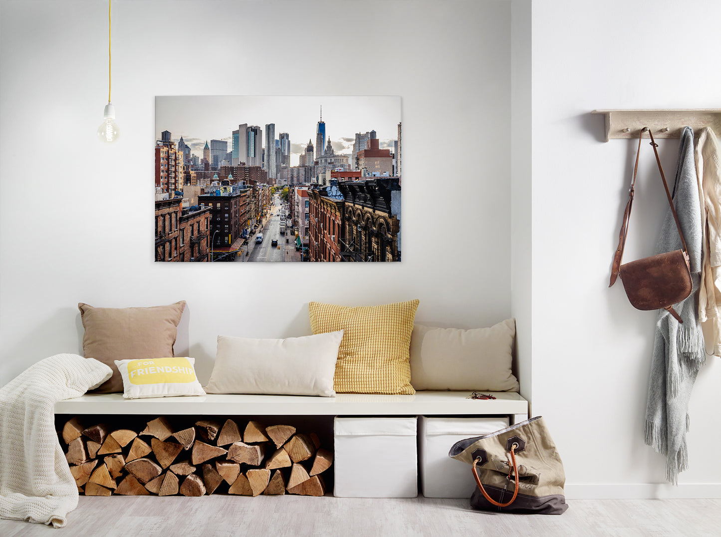 New York Leinwandbild Braun Grau 90x60 DD120324 Wandbild Leinwand Großstadt