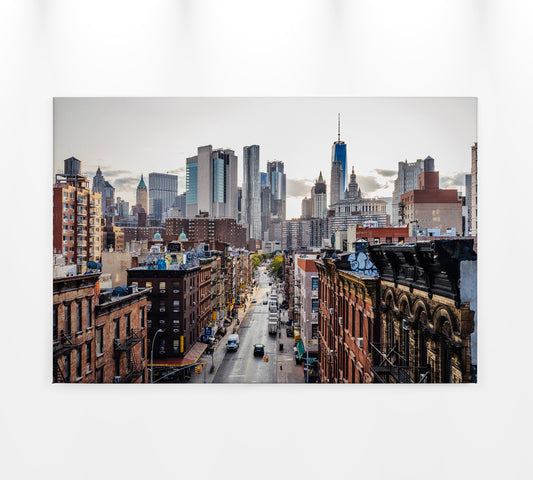 New York Leinwandbild Braun Grau 90x60 DD120324 Wandbild Leinwand Großstadt