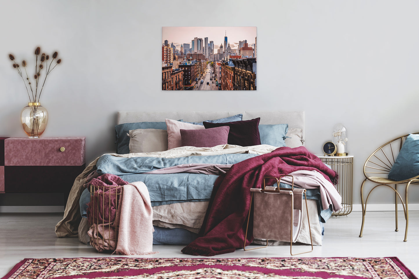 New York Leinwandbild Braun Grau 90x60 DD120325 Wandbild Leinwand Großstadt