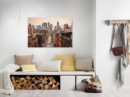 New York Leinwandbild Braun Grau 90x60 DD120325 Wandbild Leinwand Großstadt