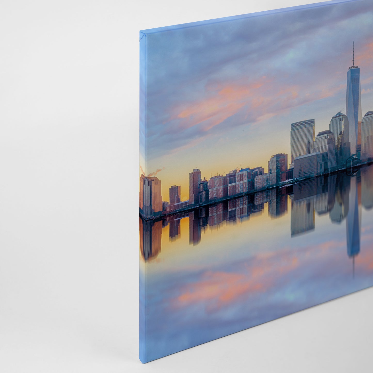 New York Skyline Leinwandbild Blau Grau 90x60 DD120326 Wandbild Leinwand Amerika