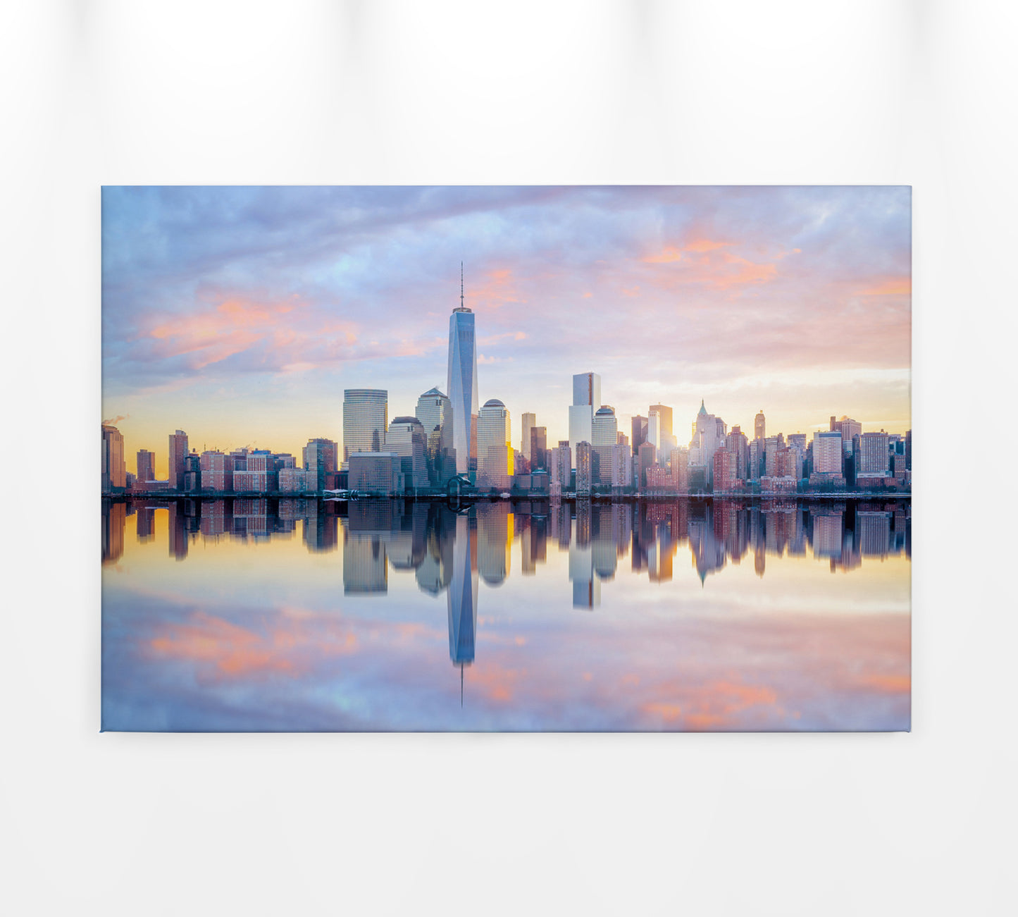 New York Skyline Leinwandbild Blau Grau 90x60 DD120326 Wandbild Leinwand Amerika
