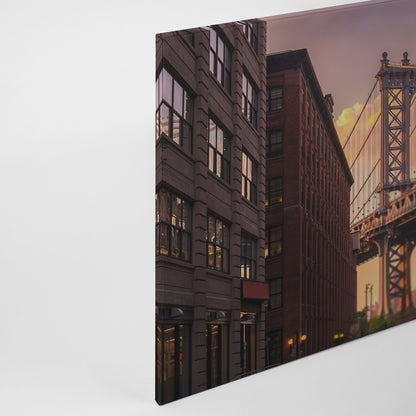Leinwandbild Brooklyn Bridge Braun Orange 90x60 DD120328 Wandbild New York