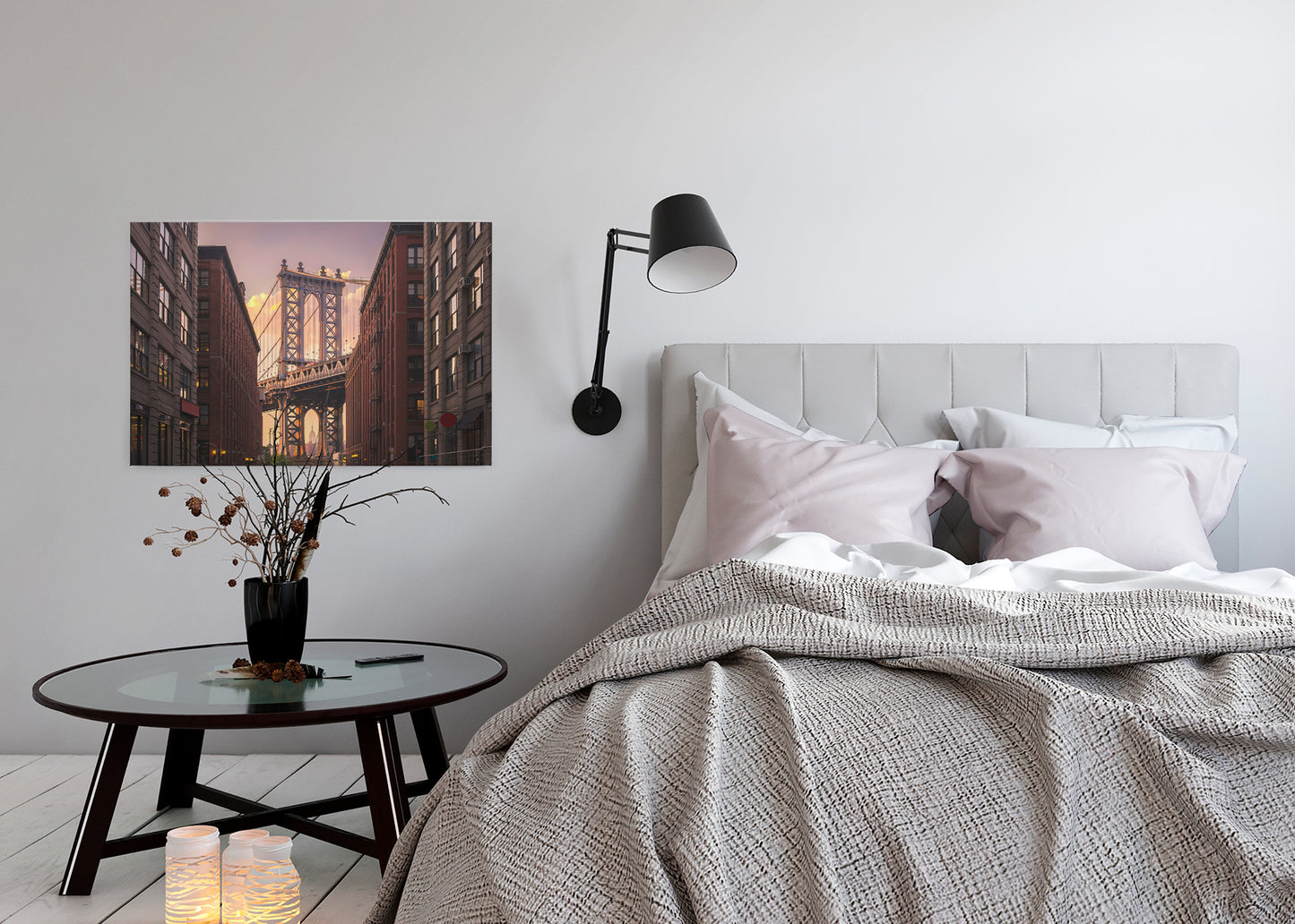 Leinwandbild Brooklyn Bridge Braun Orange 90x60 DD120328 Wandbild New York