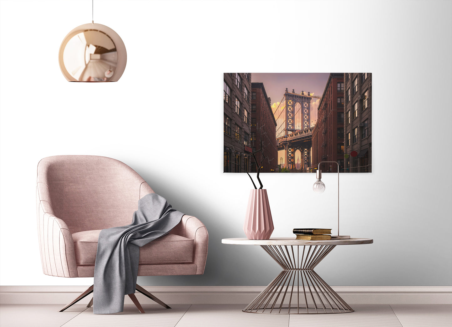Leinwandbild Brooklyn Bridge Braun Orange 90x60 DD120328 Wandbild New York