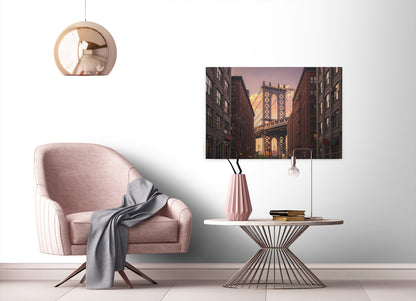 Leinwandbild Brooklyn Bridge Braun Orange 90x60 DD120328 Wandbild New York