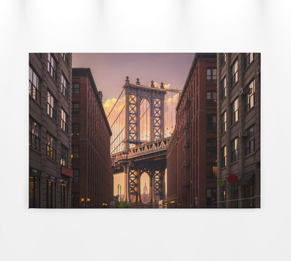 Leinwandbild Brooklyn Bridge Braun Orange 90x60 DD120328 Wandbild New York