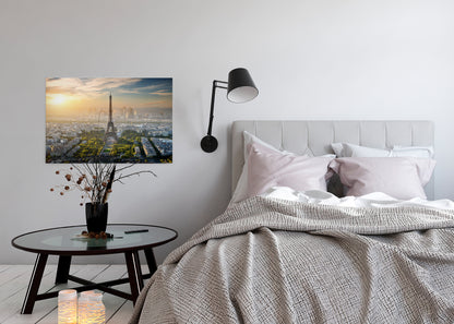 Paris Leinwandbild Eifelturm 90x60 DD120329 Keilrahmen Wandbild Leinwand Grau