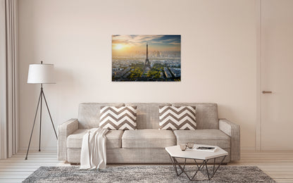 Paris Leinwandbild Eifelturm 90x60 DD120329 Keilrahmen Wandbild Leinwand Grau