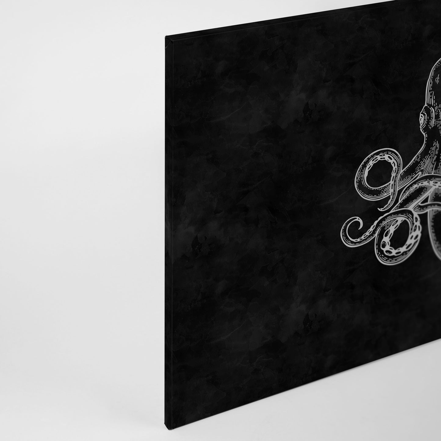 Krake Leinwandbild Schwarz Weiß 90x60 DD120360 Keilrahmenbild Wandbild Leinwand