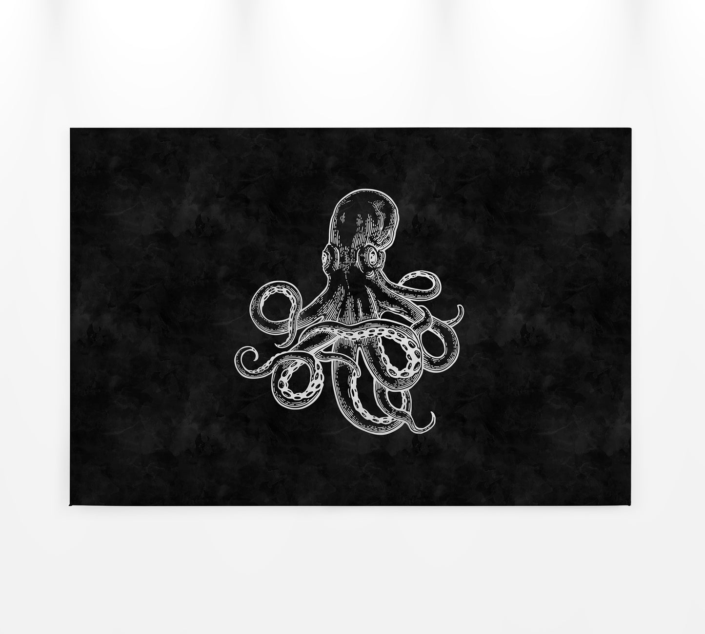 Krake Leinwandbild Schwarz Weiß 90x60 DD120360 Keilrahmenbild Wandbild Leinwand