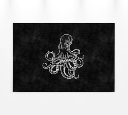 Krake Leinwandbild Schwarz Weiß 90x60 DD120360 Keilrahmenbild Wandbild Leinwand