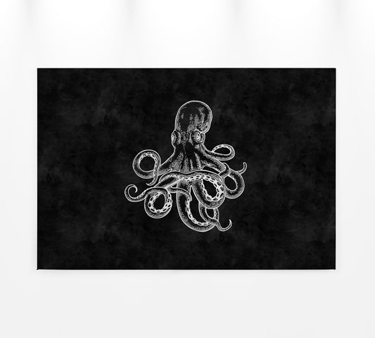 Krake Leinwandbild Schwarz Weiß 90x60 DD120360 Keilrahmenbild Wandbild Leinwand