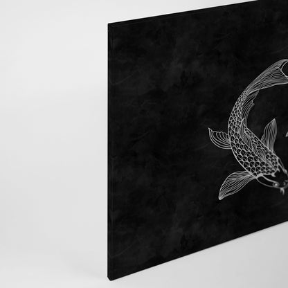Yin & Yang Leinwandbild Schwarz Weiß 90x60 DD120361 Keilrahmenbild Wandbild