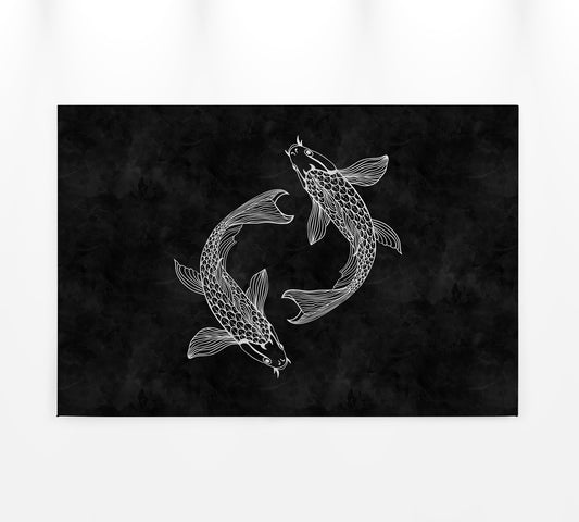 Yin & Yang Leinwandbild Schwarz Weiß 90x60 DD120361 Keilrahmenbild Wandbild
