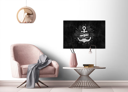 Schriftzug Leinwandbild Schwarz Weiß 90x60 DD120362 Keilrahmenbild Wandbild