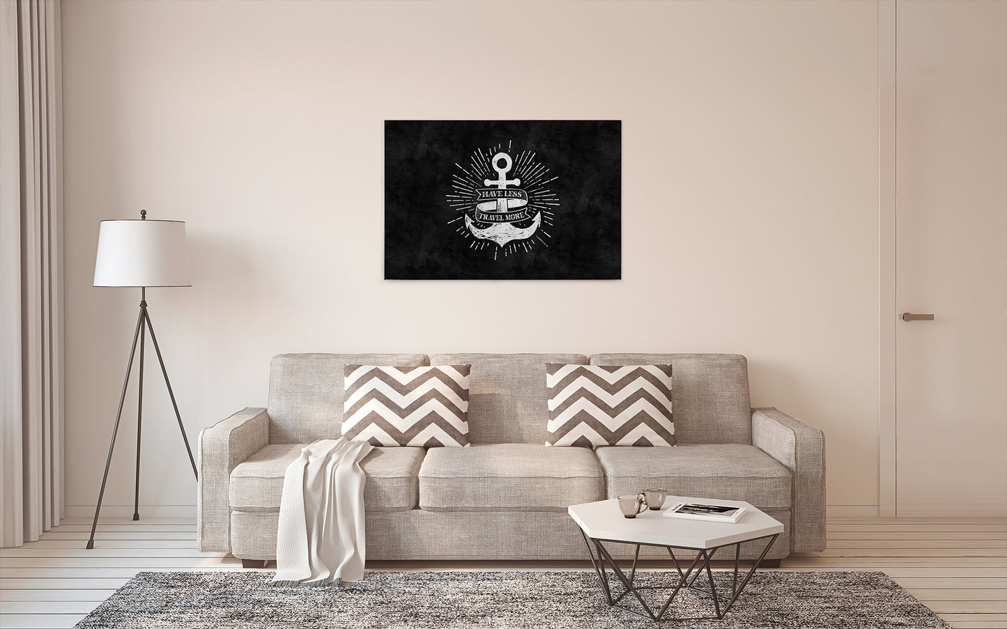 Schriftzug Leinwandbild Schwarz Weiß 90x60 DD120362 Keilrahmenbild Wandbild