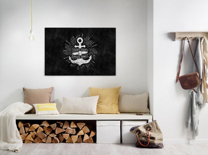 Schriftzug Leinwandbild Schwarz Weiß 90x60 DD120362 Keilrahmenbild Wandbild