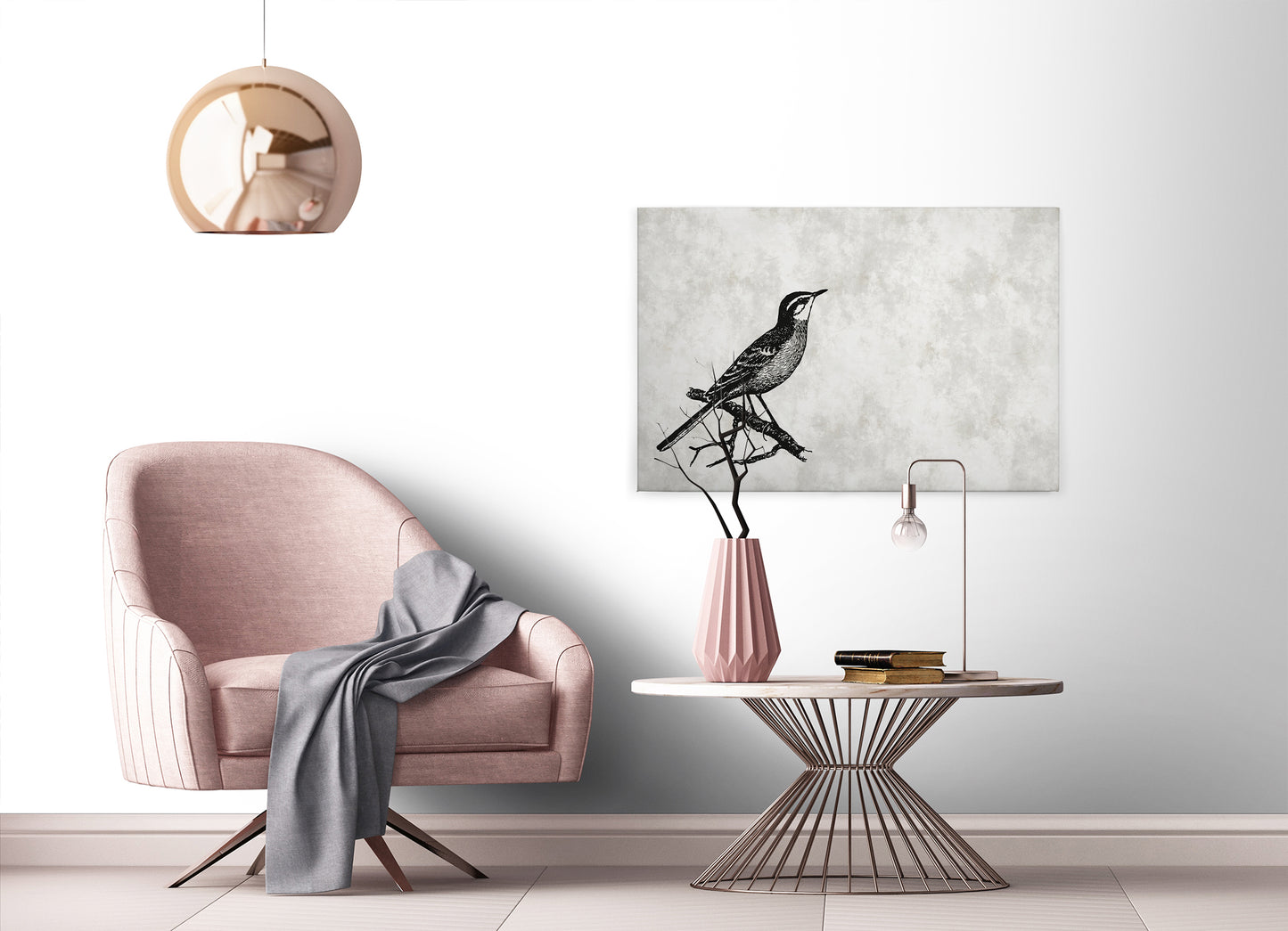 Leinwandbild Vogel Grau Schwarz 90x60 DD120366 Keilrahmenbild Wandbild Leinwand