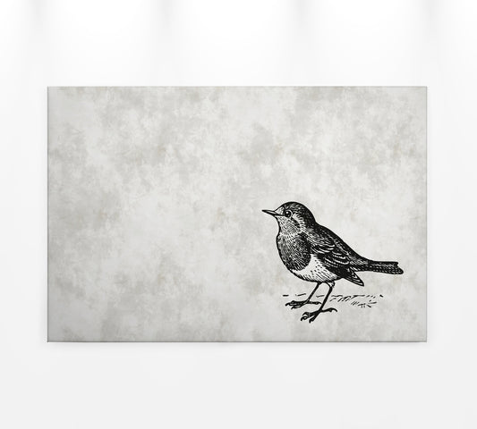 Leinwandbild Vogel Grau Schhwarz 90x60 DD120367 Keilrahmenbild Wandbild Leinwand