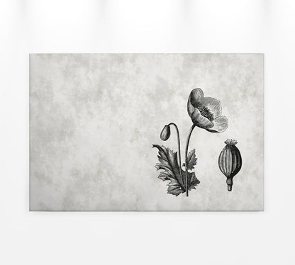 Leinwandbild Blume Grau Schwarz 90x60 DD120368 Keilrahmen Wandbild Leinwand