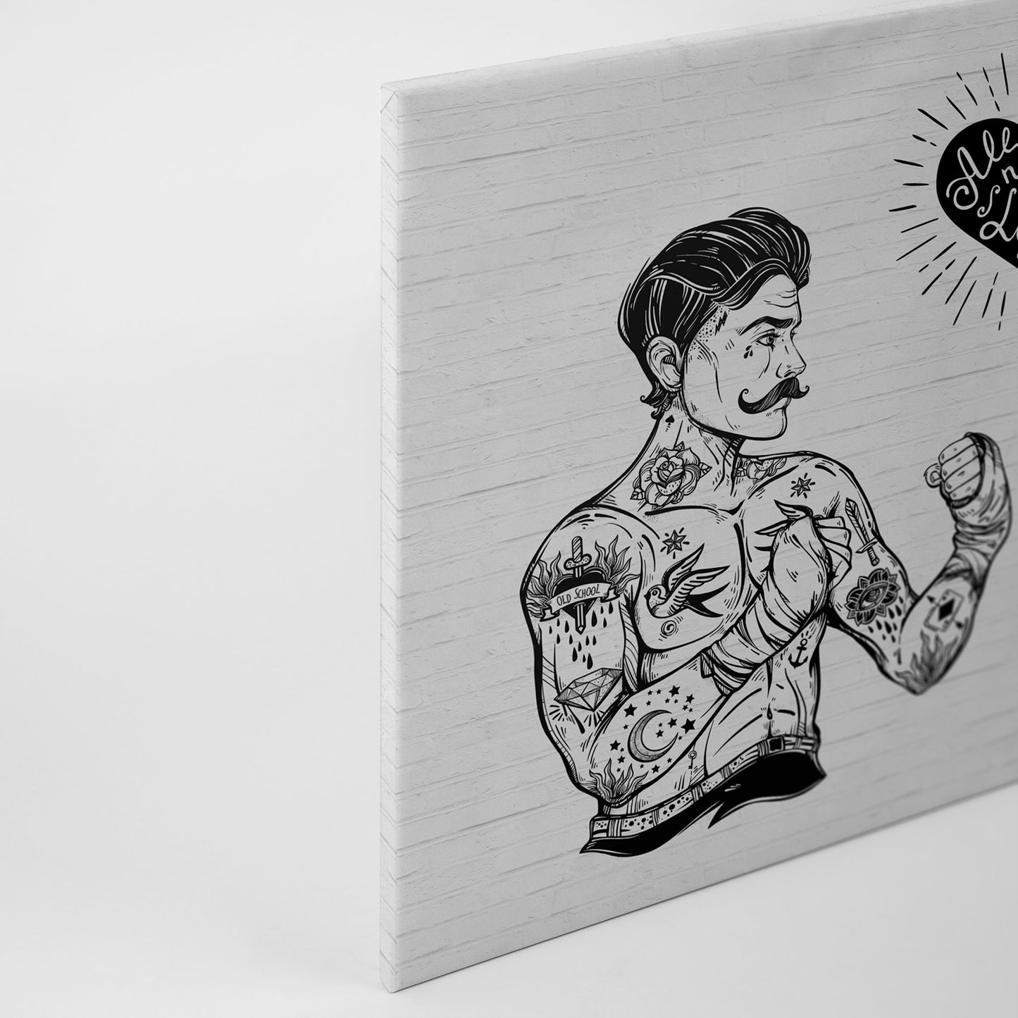 Leinwandbild Menschen Schwarz Weiß 90x60 DD120369 Keilrahmen Wandbild Leinwand