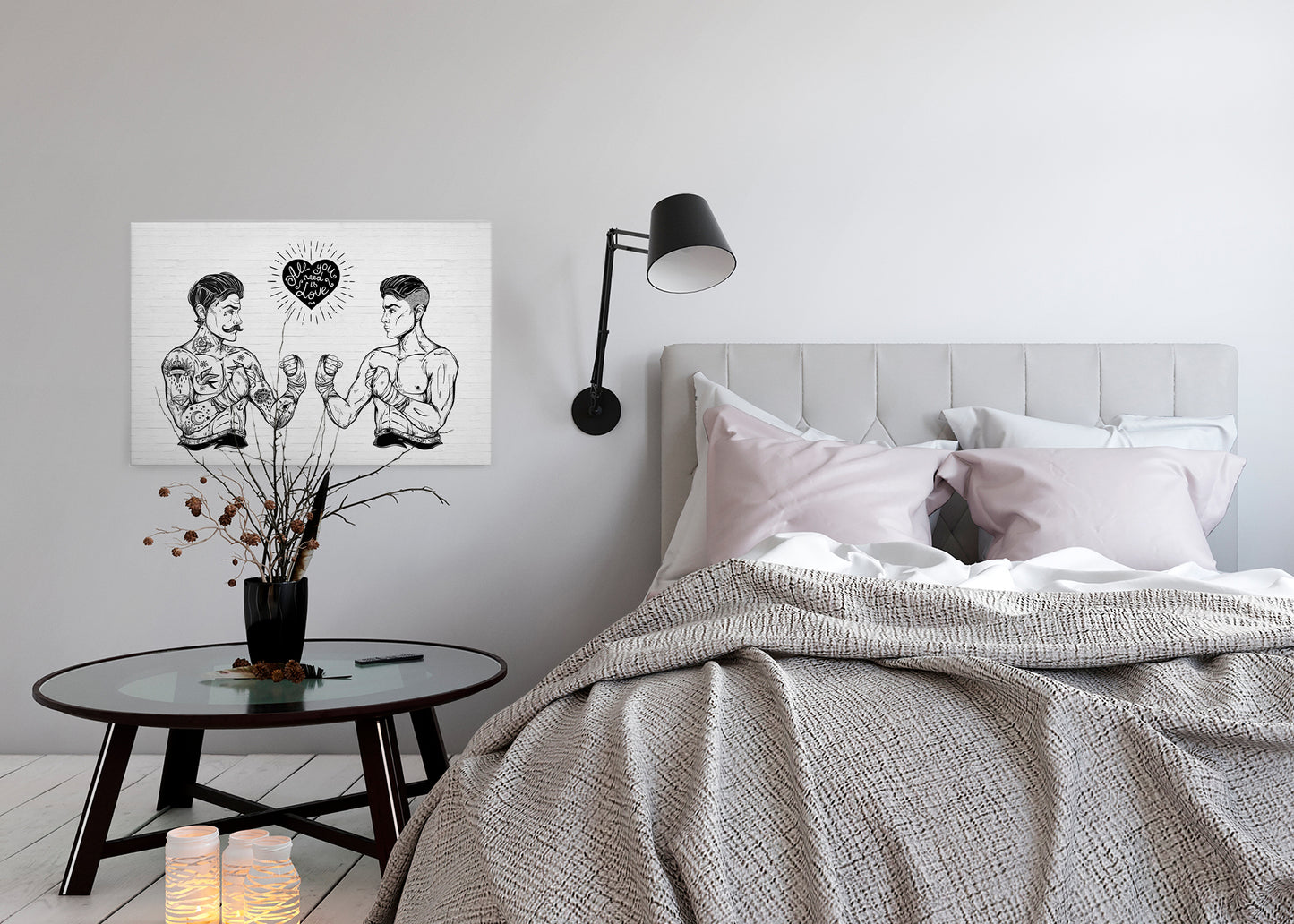 Leinwandbild Menschen Schwarz Weiß 90x60 DD120369 Keilrahmen Wandbild Leinwand