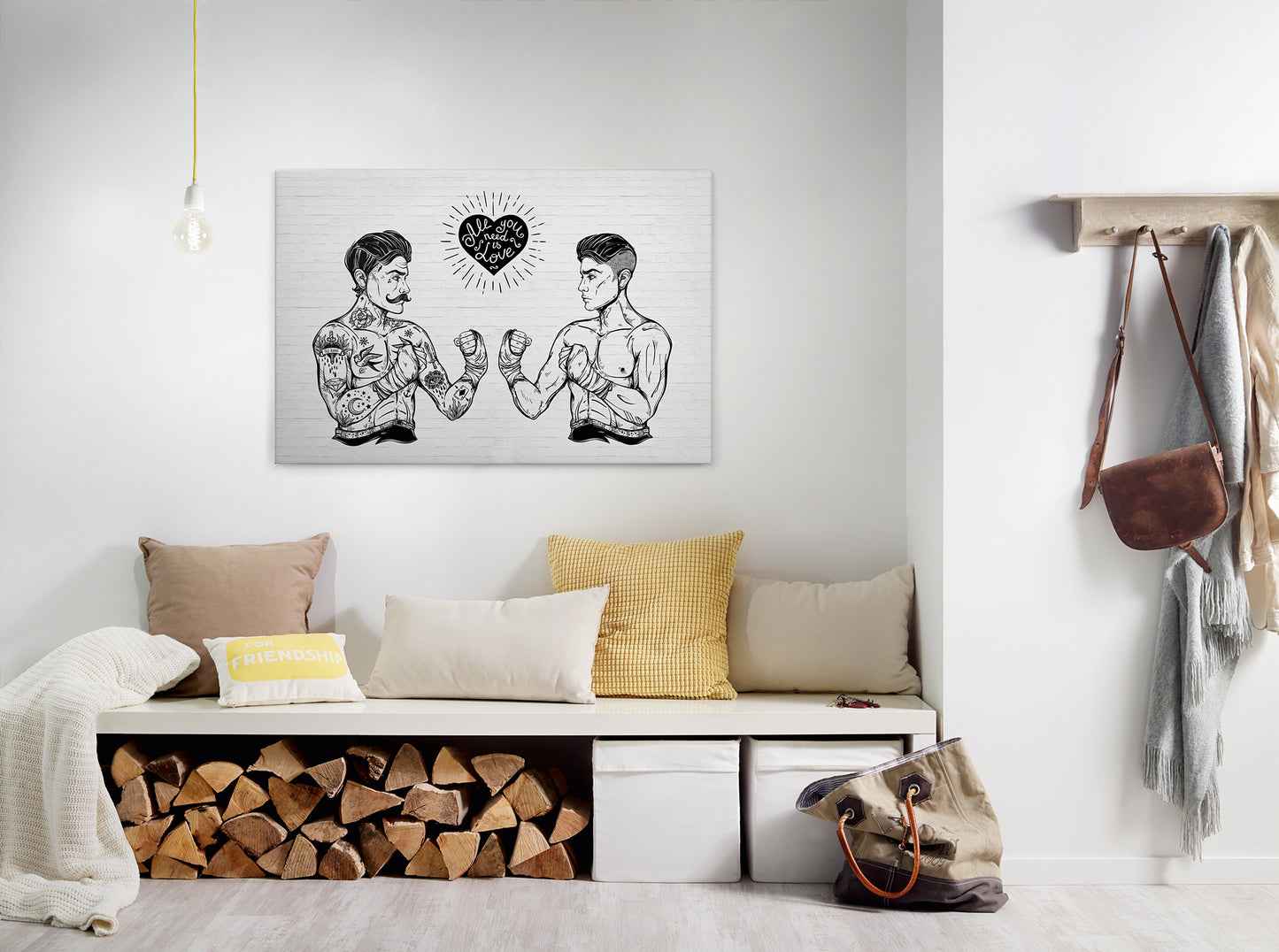 Leinwandbild Menschen Schwarz Weiß 90x60 DD120369 Keilrahmen Wandbild Leinwand