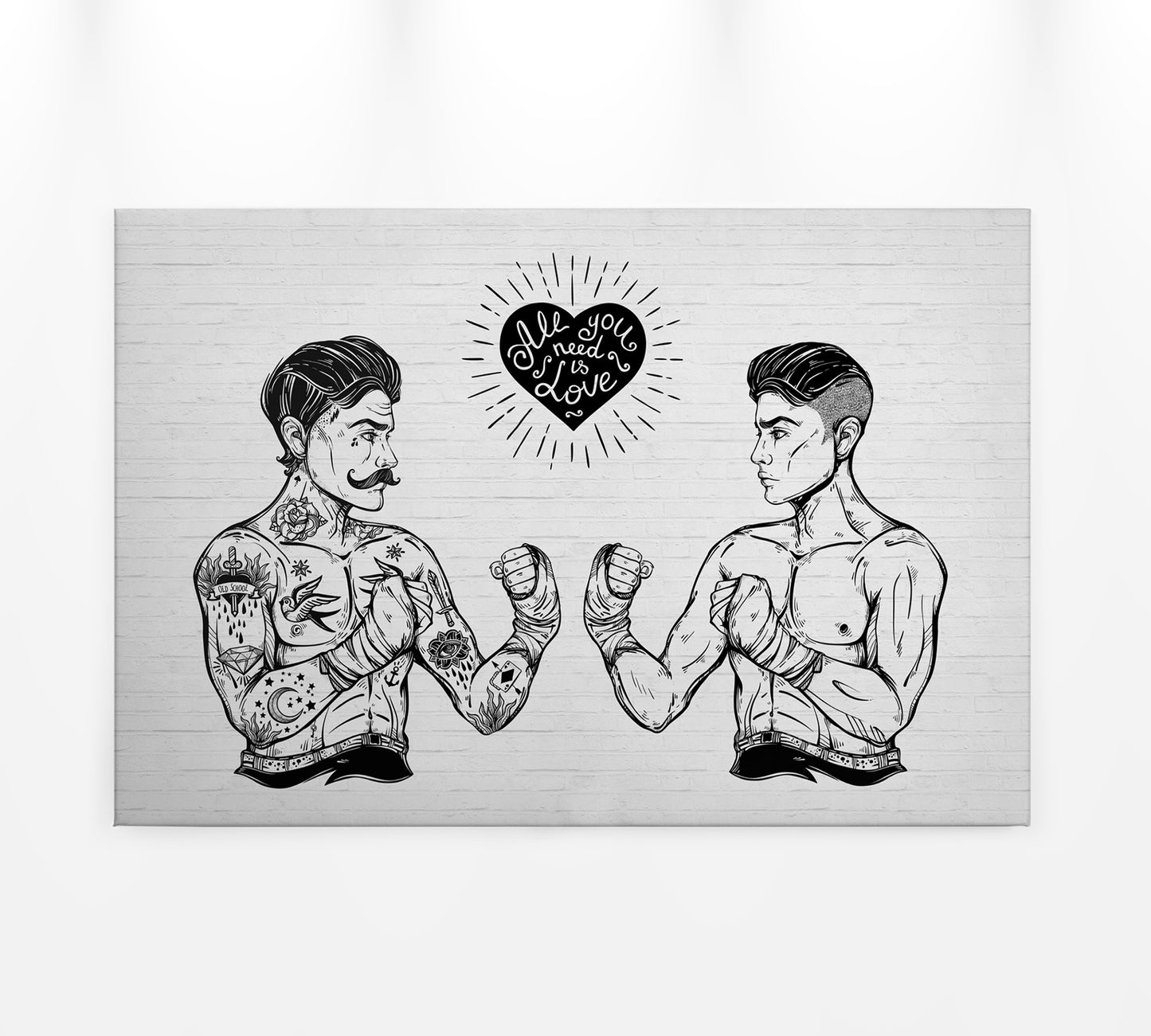 Leinwandbild Menschen Schwarz Weiß 90x60 DD120369 Keilrahmen Wandbild Leinwand