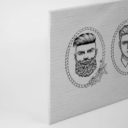 Leinwandbild Menschen Schwarz Weiß 90x60 DD120371 Keilrahmen Wandbild Leinwand