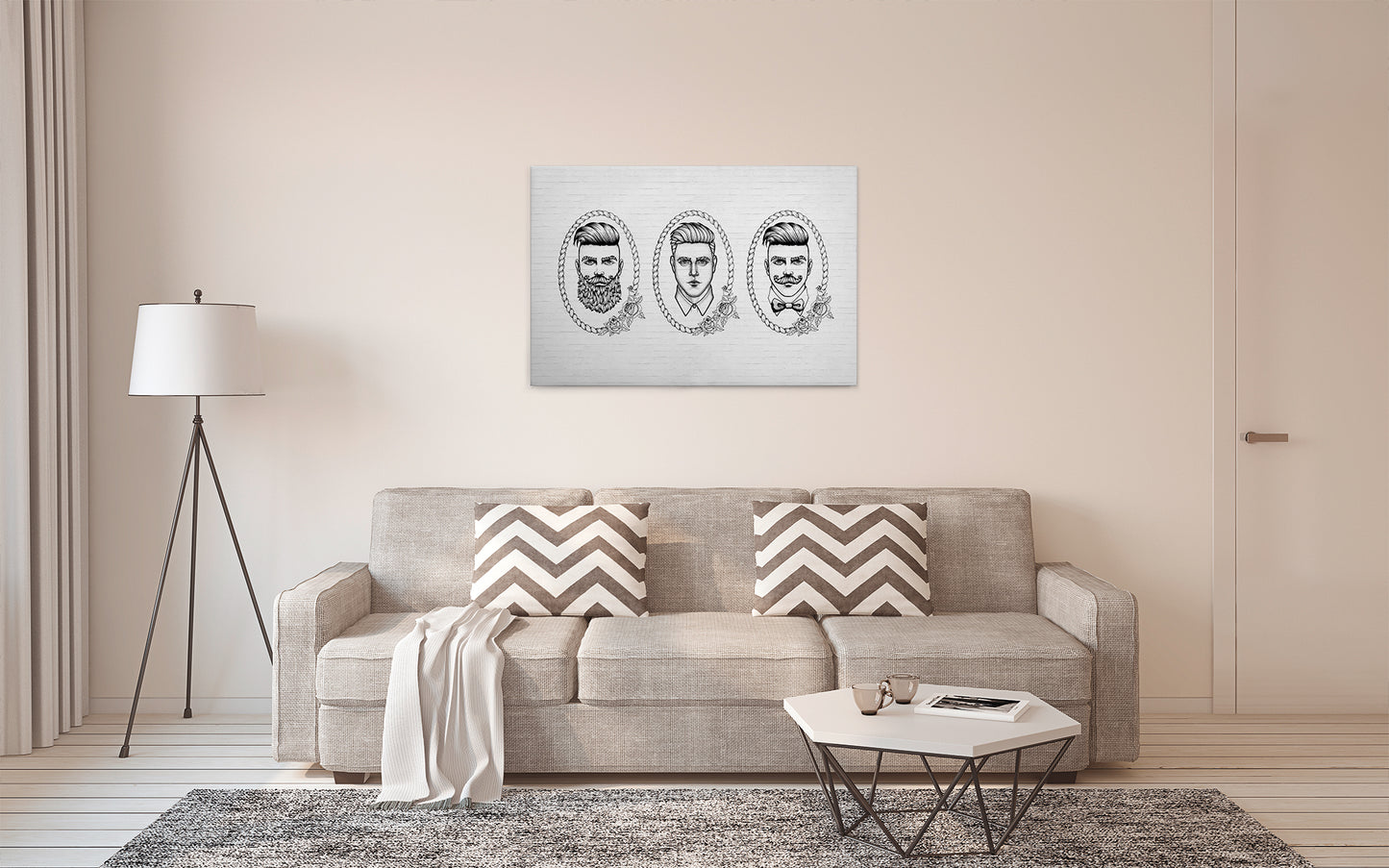 Leinwandbild Menschen Schwarz Weiß 90x60 DD120371 Keilrahmen Wandbild Leinwand