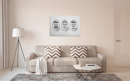 Leinwandbild Menschen Schwarz Weiß 90x60 DD120371 Keilrahmen Wandbild Leinwand