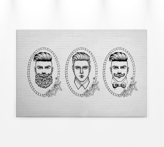 Leinwandbild Menschen Schwarz Weiß 90x60 DD120371 Keilrahmen Wandbild Leinwand