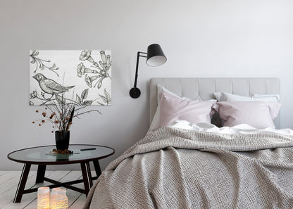 Vogel Leinwandbild Schwarz Weiß 90x60 DD120374 Keilrahmenbild Wandbild Leinwand