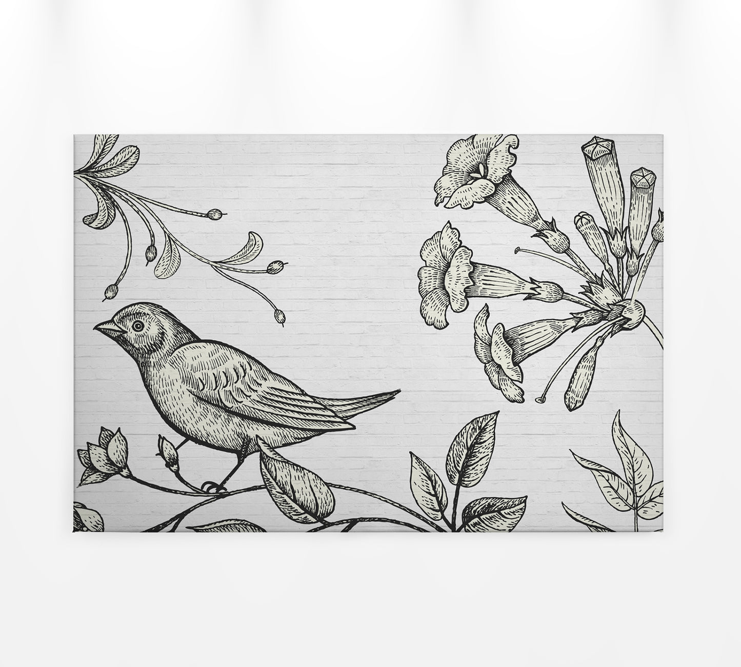 Vogel Leinwandbild Schwarz Weiß 90x60 DD120374 Keilrahmenbild Wandbild Leinwand