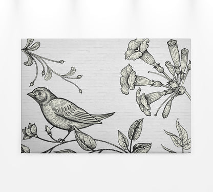 Vogel Leinwandbild Schwarz Weiß 90x60 DD120374 Keilrahmenbild Wandbild Leinwand