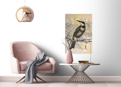 Vogel Leinwandbild Gelb Schwarz 60x90 DD120376 Keilrahmenbild Wandbild Leinwand