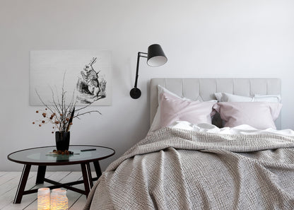 Leinwandbild Hase Schwarz Weiß 90x60 DD120377 Wandbild Leinwand Tier Wohnzimmer