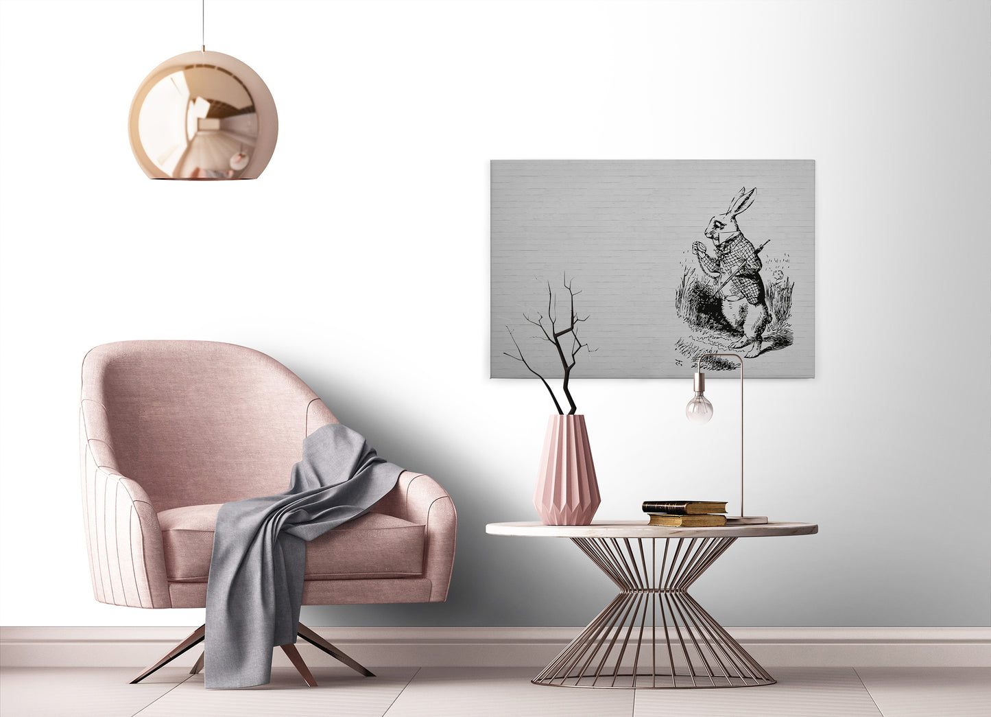 Leinwandbild Hase Schwarz Weiß 90x60 DD120377 Wandbild Leinwand Tier Wohnzimmer