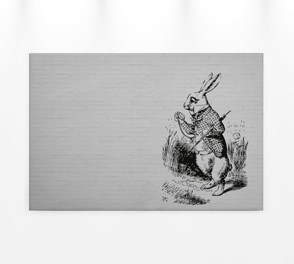 Leinwandbild Hase Schwarz Weiß 90x60 DD120377 Wandbild Leinwand Tier Wohnzimmer