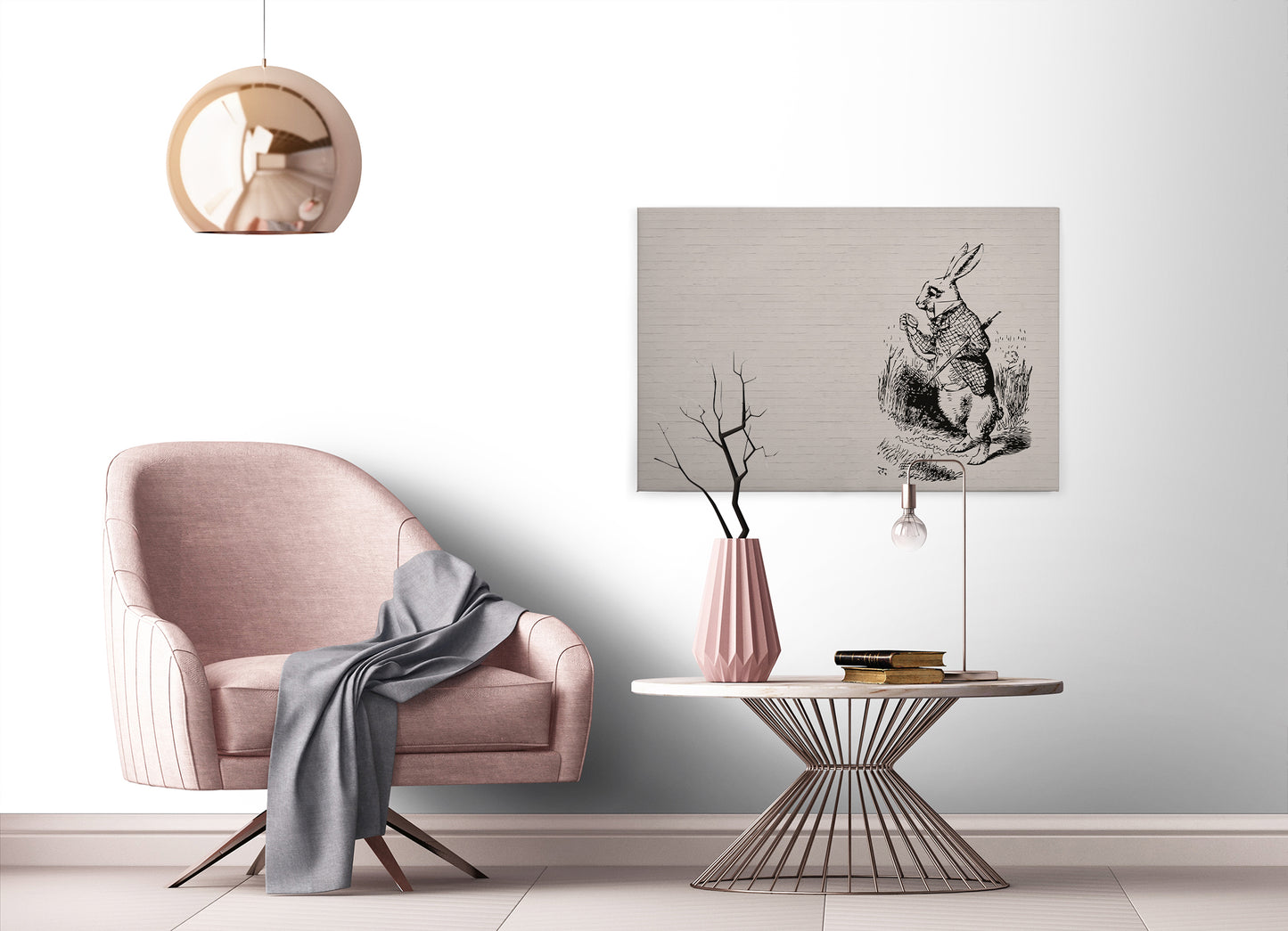 Hase Leinwandbild Schwar Beige 90x60 DD120378 Wandbild Leinwand Tier Wohnzimmer