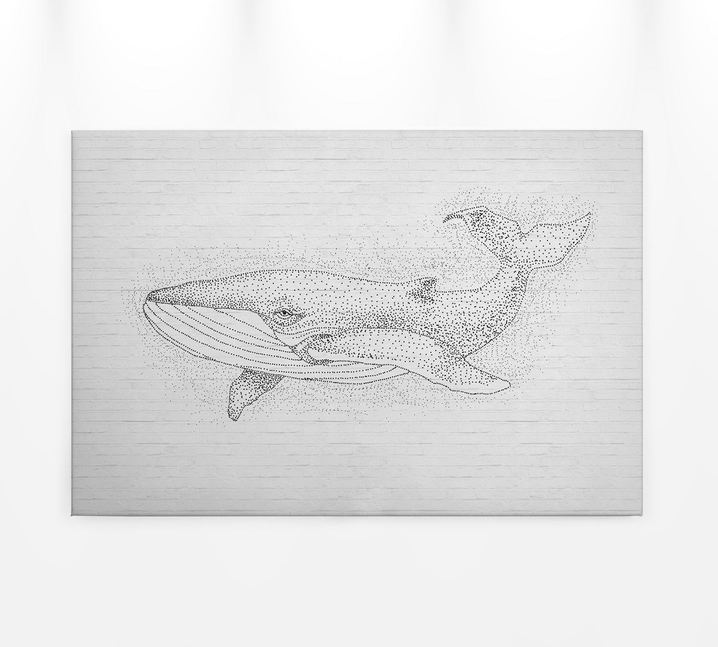 Leinwandbild Wal Weiß Grau 90x60 DD120379 Keilrahmenbild Wandbild Leinwand